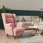 Trendy Fluweel Fauteuil met Comfortabele Hoogte Armleuning - Roze / 1 / Zonder voetensteun - Fauteuils & Relaxfauteuils