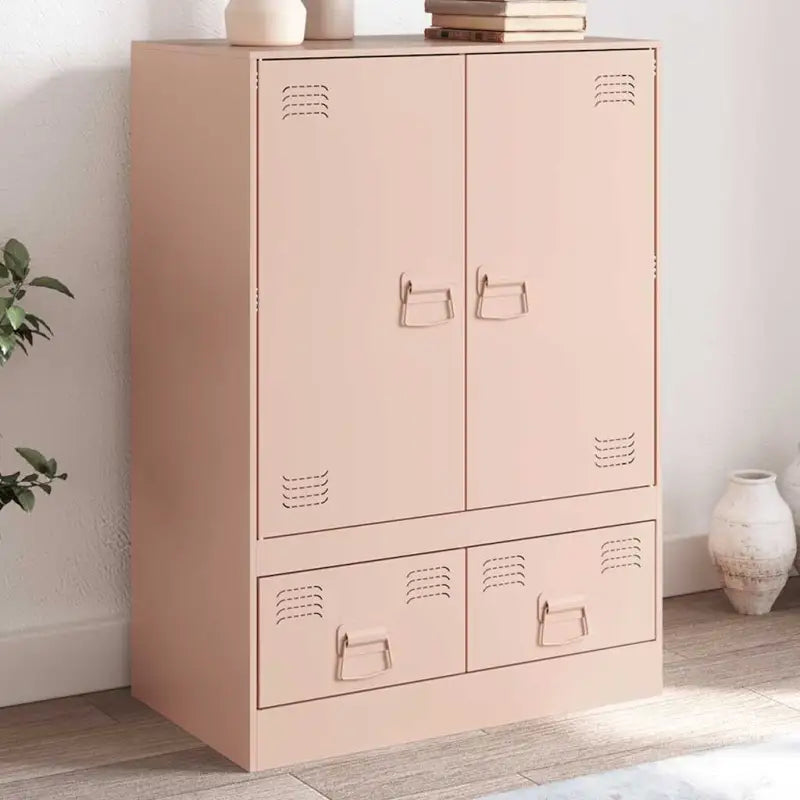 Trendy hoge kast met koudgewalst staal en unieke charme - Roze / 1 - Dressoirs & buffetkasten