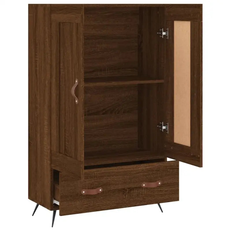 Trendy hoge kast van bewerkt hout met duurzame charme - Dressoirs & buffetkasten