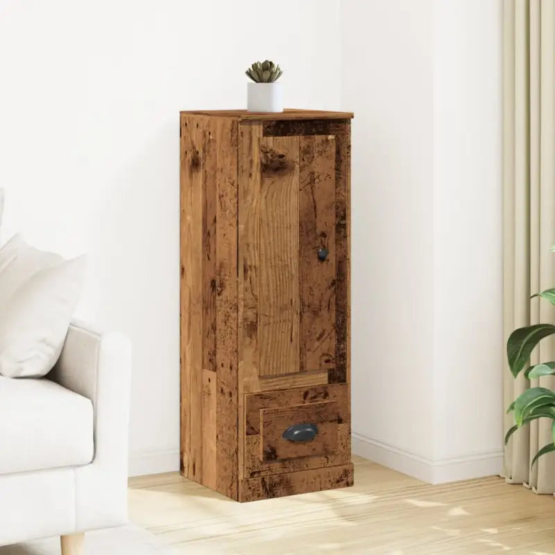 Trendy hoge kast van duurzaam bewerkt hout met charmante uitstraling - Oud hout / 1 - Dressoirs & buffetkasten