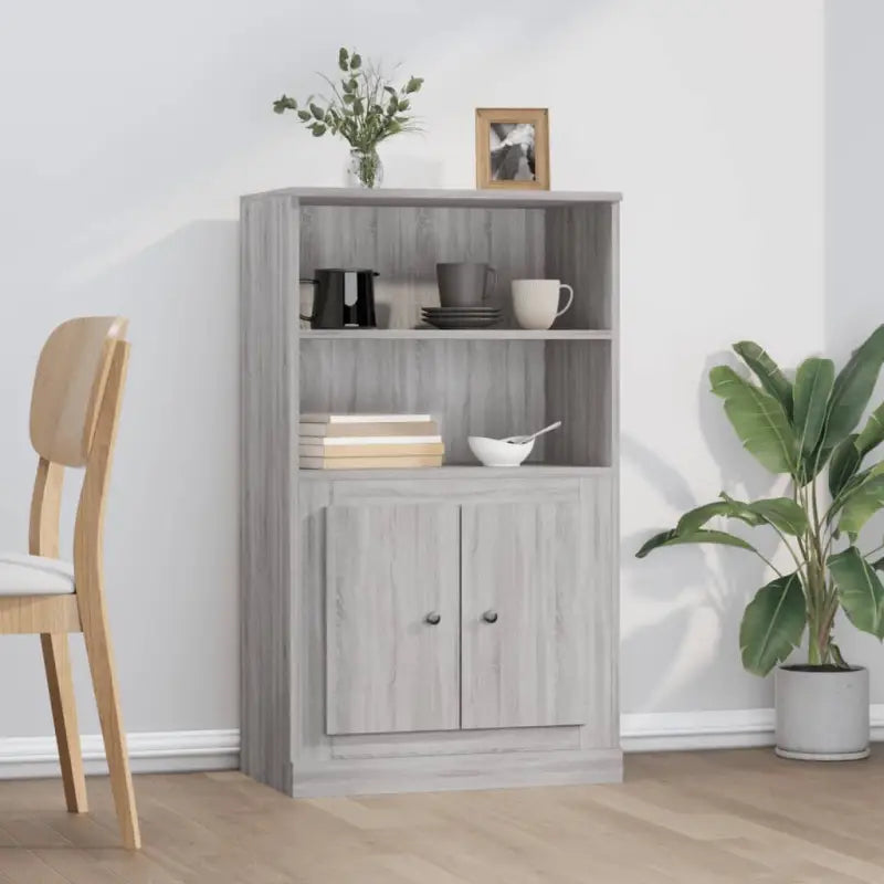 Trendy hoge kast van duurzaam bewerkt hout voor elke interieurstijl - Grijs sonoma / 1 - Dressoirs & buffetkasten