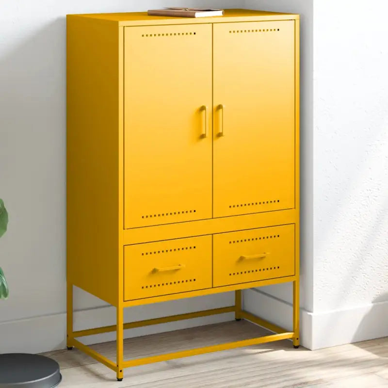 Trendy hoge kast van duurzaam staal voor een elegante uitstraling - Geel / 1 - Dressoirs & buffetkasten