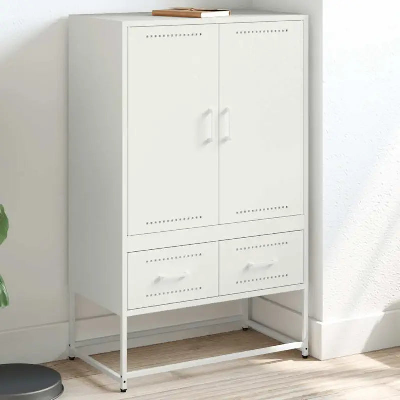 Trendy hoge kast van duurzaam staal voor een elegante uitstraling - Wit / 1 - Dressoirs & buffetkasten