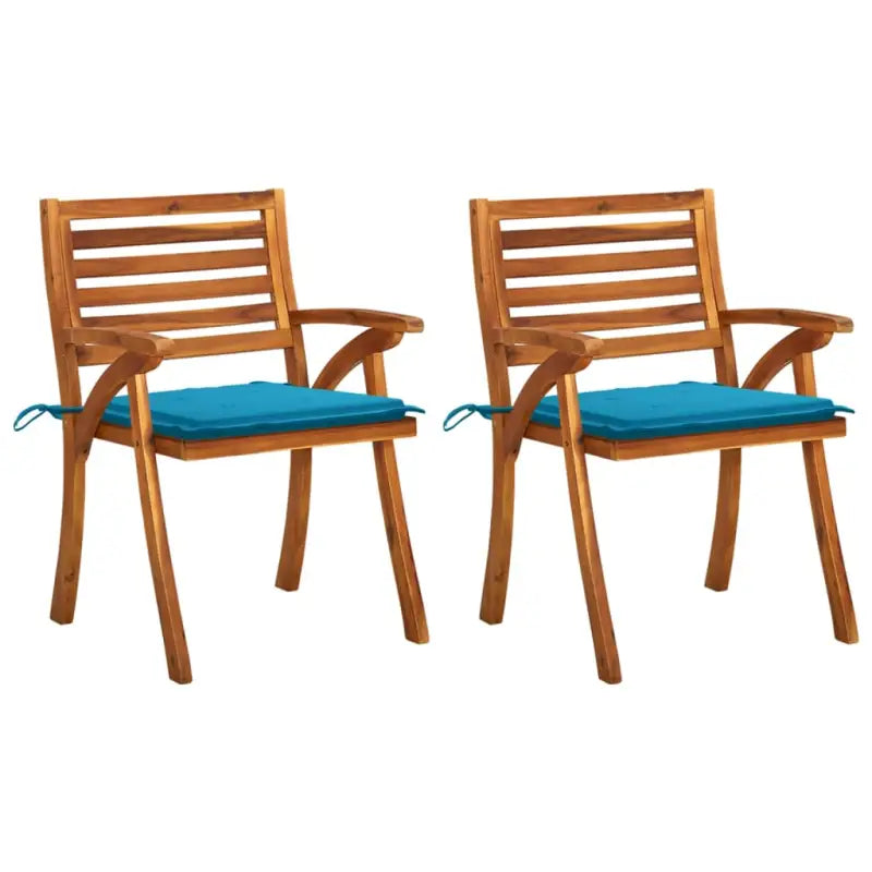 Trendy houten tuinstoelen set van massief acaciahout met sets touwtjes - Blauw / 2 - Tuinstoelen