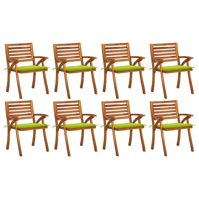 Trendy houten tuinstoelen set van massief acaciahout met sets touwtjes - Heldergroen / 8 - Tuinstoelen