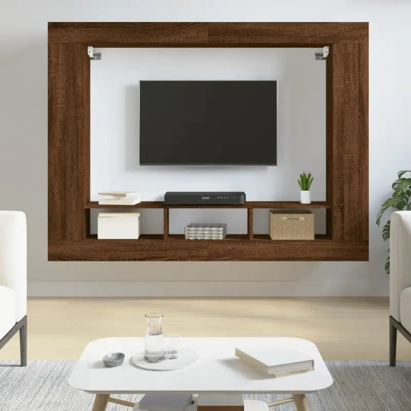 Trendy stevig tv-meubel van bewerkt hout met duurzaam en stabiel ontwerp - bruin eikenkleur / 1 - Tv-meubels