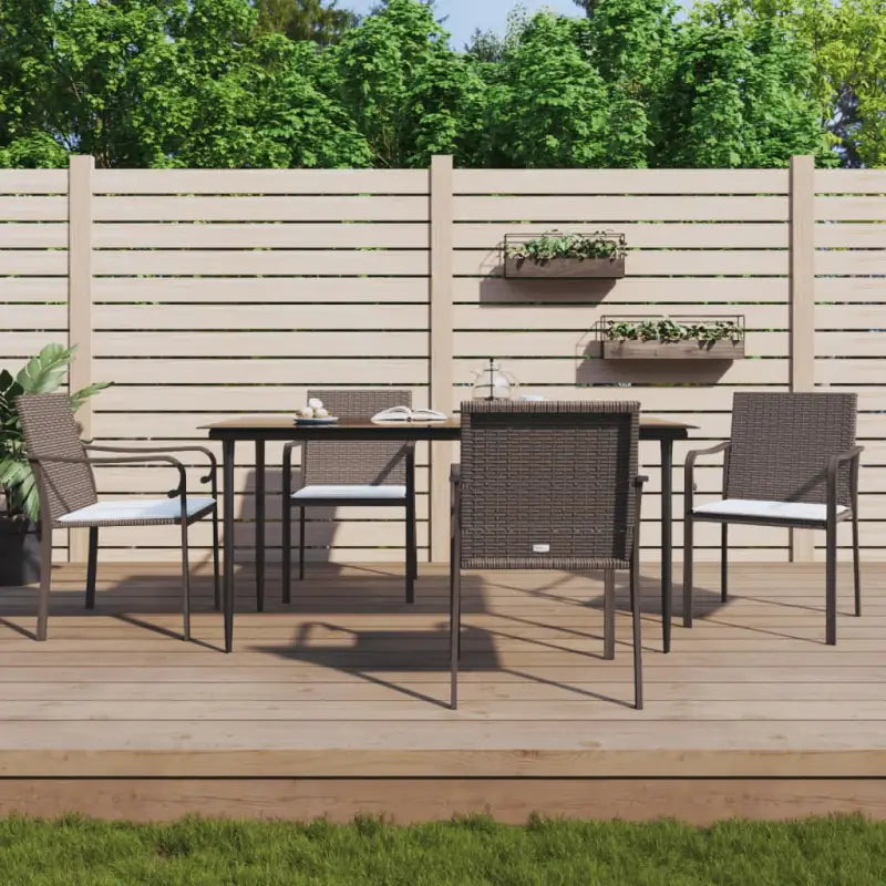Trendy tuinstoelen van duurzaam poly rattan voor terras en tuin - Bruin / 4 - Tuinstoelen
