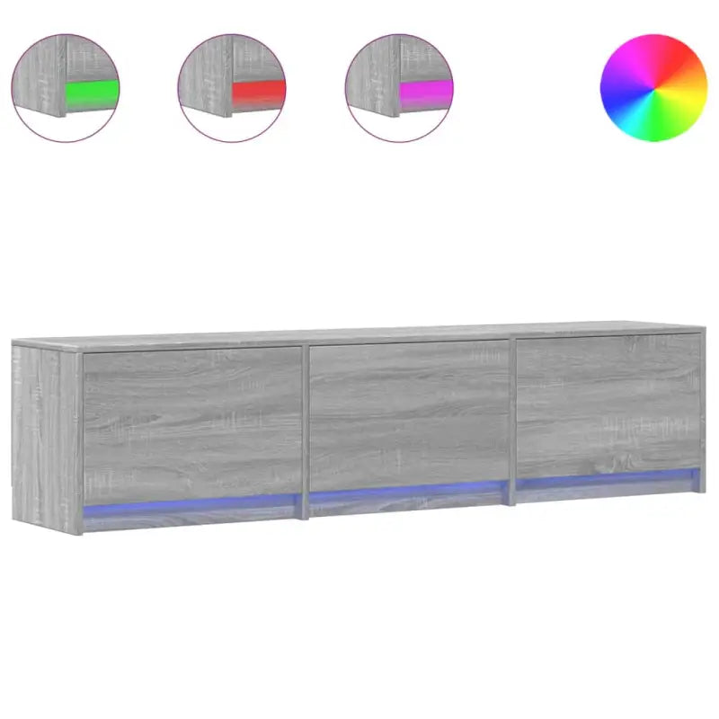 Trendy TV-meubel met LED-verlichting in grijs Sonoma eiken stijl - Tv-meubels