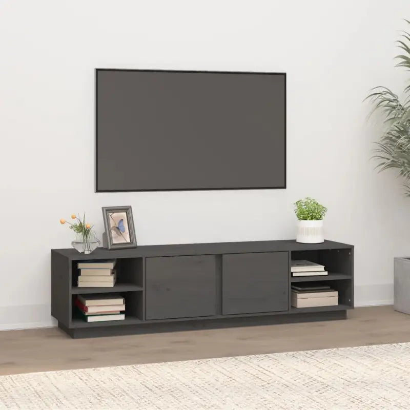 Trendy tv-meubel van massief grenenhout met strak design - Grijs / 1 - Tv-meubels