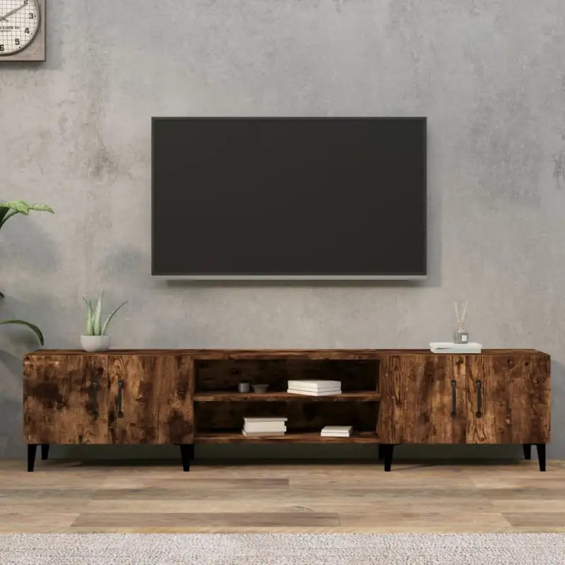Trendy Tv Meubels van Bewekt Hout voor een Moderne Interieur - Gerookt eiken / 1 - Tv-meubels