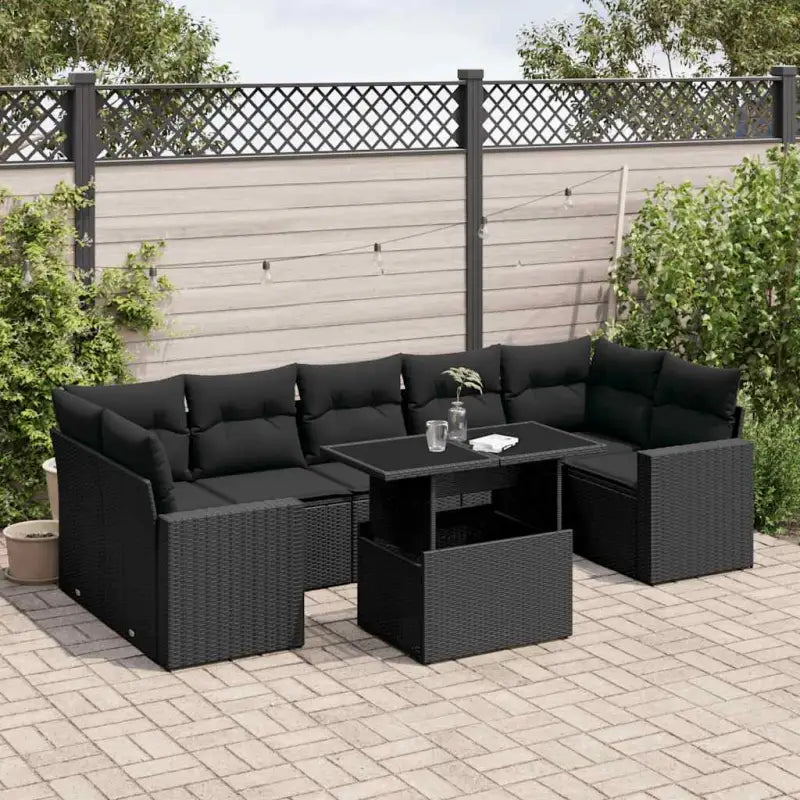 Tuin Lounge Set in Zwart Materiaal met Gepoedercoat Staal Afmetingen - Zwart / zonder opbergruimte - Tuinsets