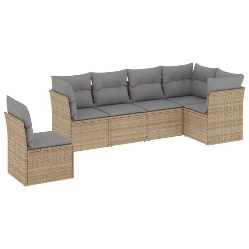 Tuinbank met poly rattan en gepoedercoat staal voor comfortabele zitervaring - Beige en grijs / Zonder tafel - Tuinsets