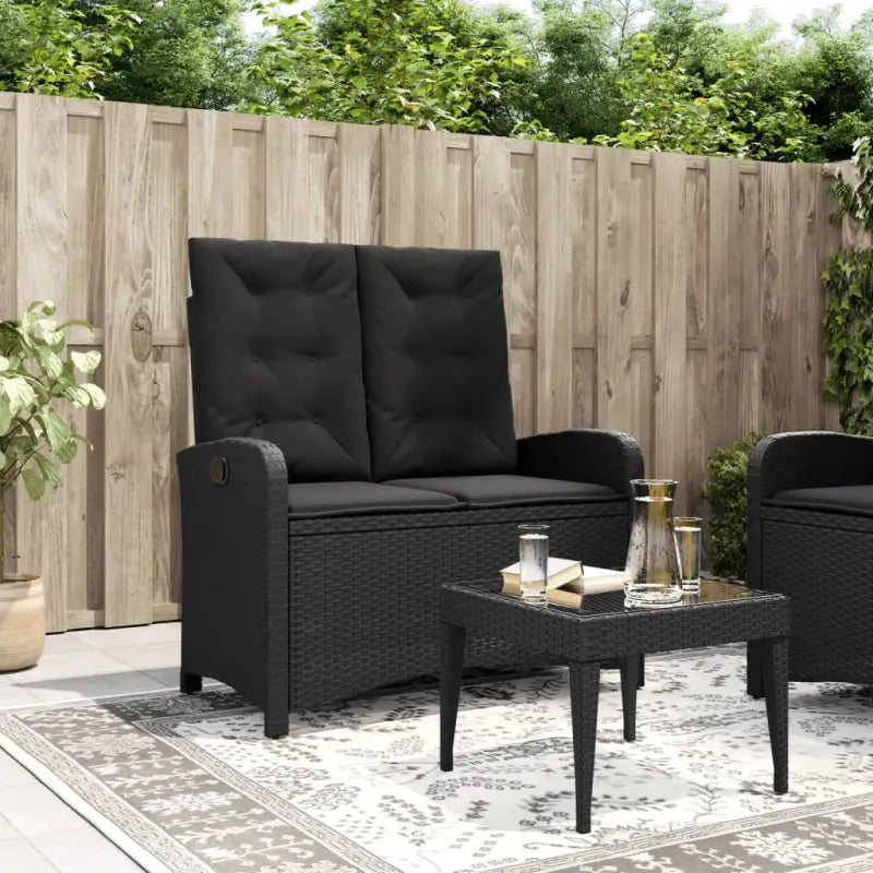 Tuinbank van poly rattan voor een comfortabele zitervaring - Zwart / 105 x 59 x 93 cm / 1 - Tuinbanken