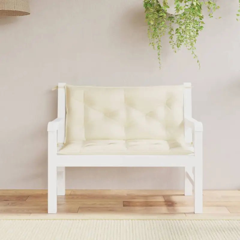 Tuinbankkussens van oxford stof voor een frisse uitstraling - Crème / 100 x 50 x 7 cm / 2 - Stoelkussens
