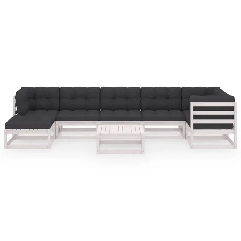 Tuinhaardset met massief grenenhout en comfortabele rug- en zijkussens - Tuinsets