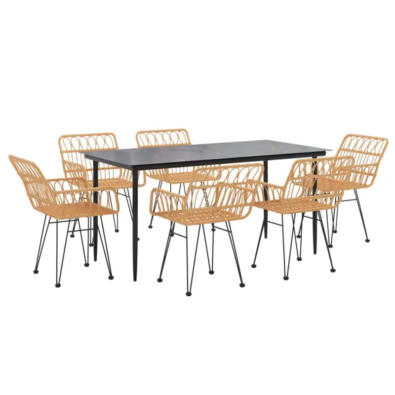 Tuininzet met poly rattan en gehard glas eenvoudig schoon - Tuinsets