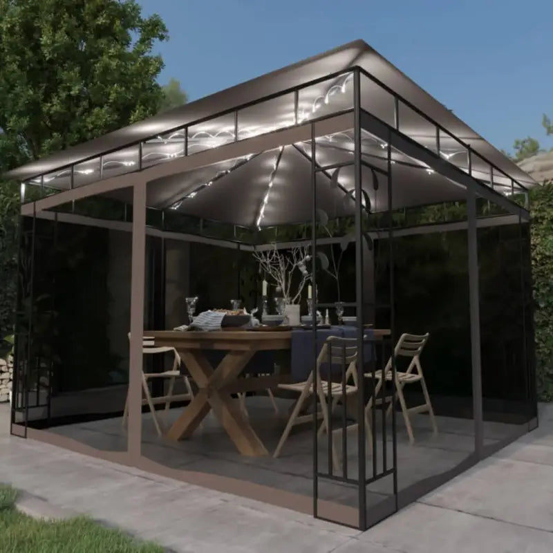 Tuinkoepel met stevig stalen frame voor buitenactiviteiten - Taupe / 3 x 3 x 2.73 m / 1 - Partytenten & prieëlen