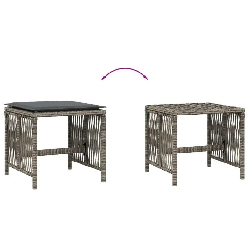 Tuinkrukken met poly rattan voor een comfortabele zitervaring - Tuinpoefs