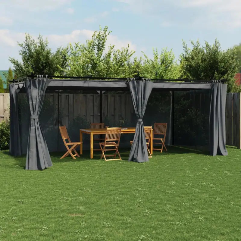 Tuinpaviljoen voor gezellige buitenmomenten met stevig stalen frame - Antraciet / 6 x 3 m / 1 - Partytenten & prieëlen