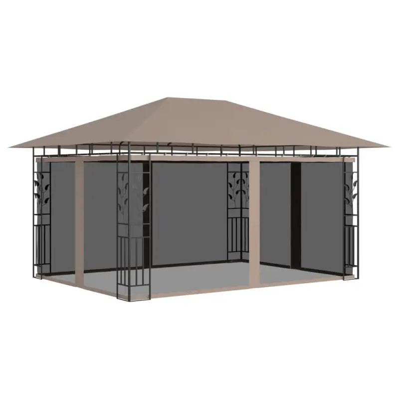 Tuinprieel met stevig stalen frame voor buitenactiviteiten - Taupe / 4 x 3 x 2.73 m - Partytenten & prieëlen