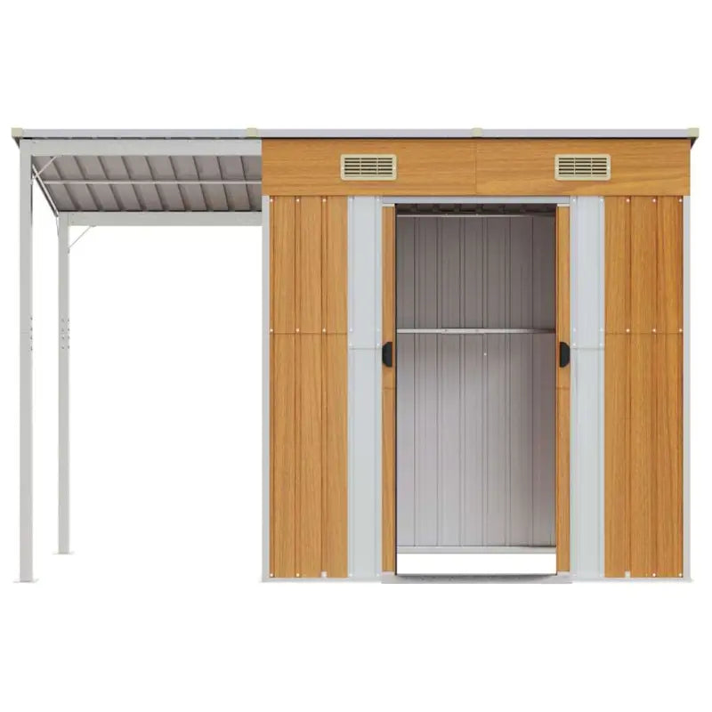 Tuinschuur met verlengd dak van gegalvaniseerd staal voor extra opslagruimte - Tuinhuizen