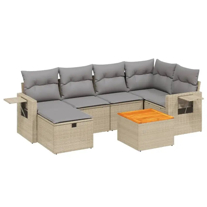 Tuinset in gemengd beige materiaal voor comfortabele buitenruimte - Tuinsets