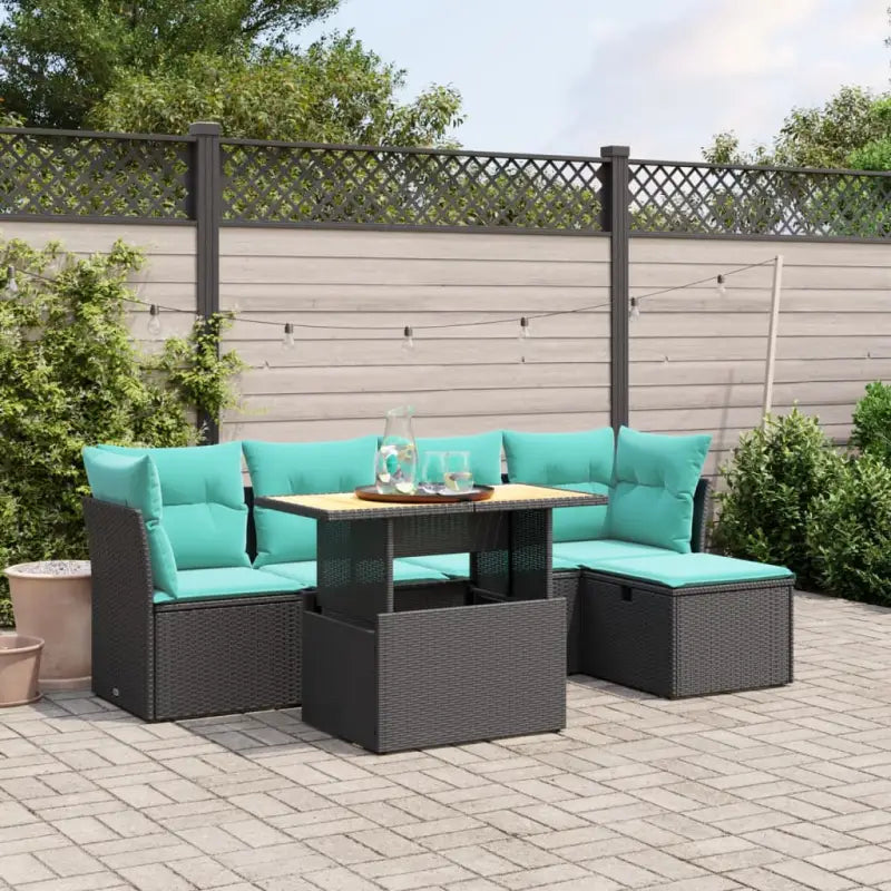 Tuinset in zwart materiaal met gepoedercoat staal en comfortabele afmetingen - Zwart / zonder opbergruimte - Tuinsets