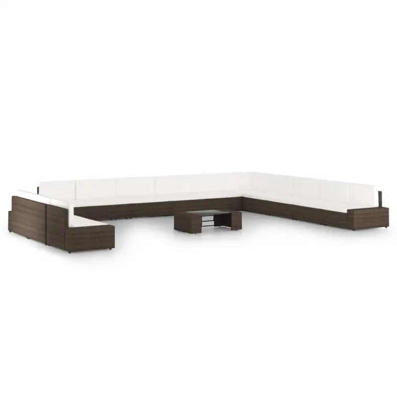 Tuinset met Afmetingen Hoekbank voor Ontspanning en Sociaal Samenzijn - 5x hoek + 8x midden + Tafel - Tuinsets