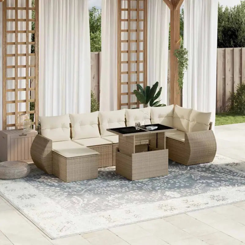 Tuinset met beige materiaal en gepoedercoat staal afmetingen - Tuinsets