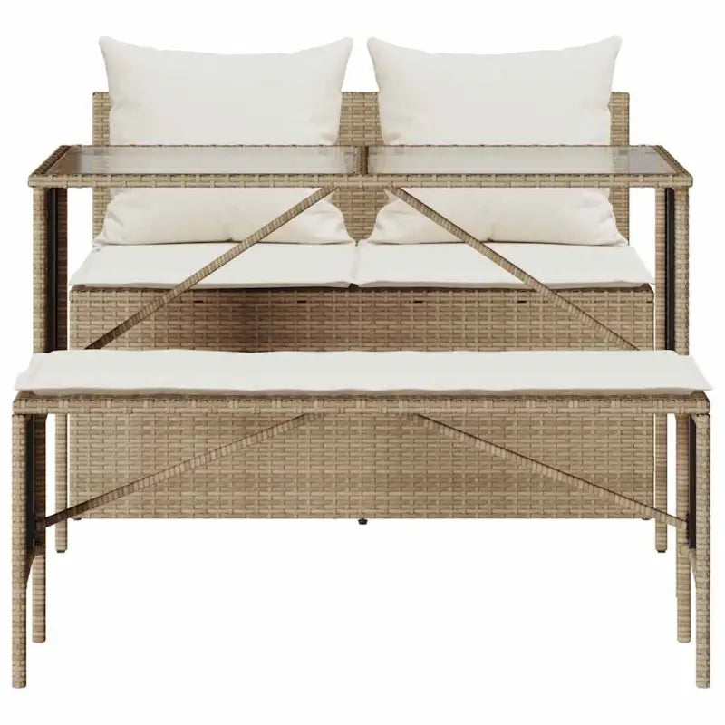 Tuinset met beige materiaal en gepoedercoat staal afmetingen - Tuinsets