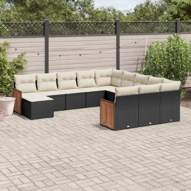Tuinset met beige materiaal en gepoedercoat staal afmetingen - Zwart en crème / Zonder tafel - Tuinsets