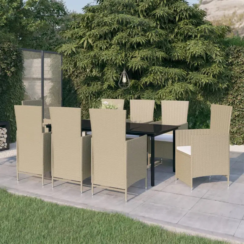 Tuinset met gemakkelijk te verstellen rugleuning en stevige stoelen - Beige - Tuinsets