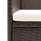 Tuinset met gepoedercoat staal en weerbestendig PE-rattan - Bruin - Tuinsets