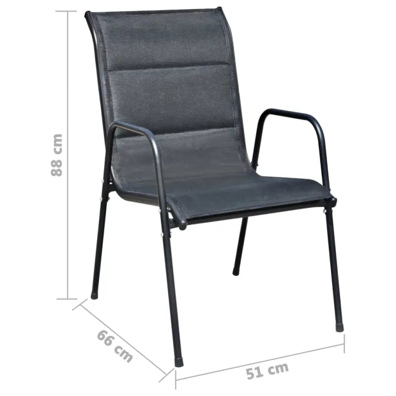 Tuinset met glazen tafel en textileen stoelen met gepoedercoat stalen frame - Tuinsets