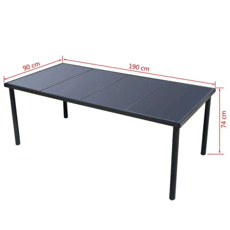 Tuinset met glazen tafel en textileen stoelen met gepoedercoat stalen frame - Tuinsets