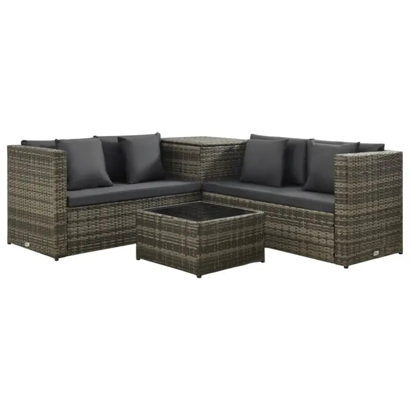 Tuinset met levering bevat stijlvolle waterdichte rattan loungeset - Grijs - Tuinsets