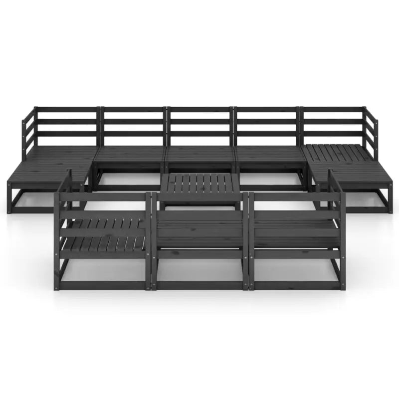 Tuinset met massief grenenhout en tafel voetenbank voor ontspanning - Tuinsets