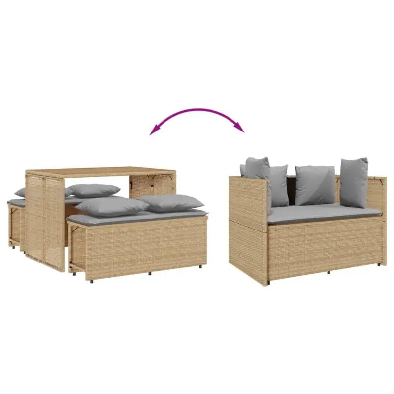 Tuinset met poly rattan en comfortabele zitervaring voor terras en tuin - Tuinsets