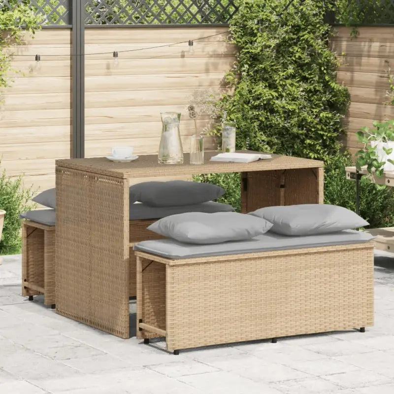 Tuinset met poly rattan en comfortabele zitervaring voor terras en tuin - Tuinsets
