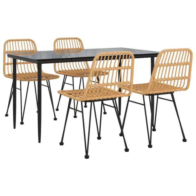 Tuinset met poly rattan en gehard glas voor eenvoudig schoonmaken - Tuinsets