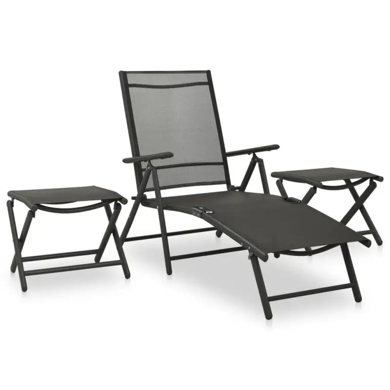 Tuinset met voetensteun en tafel voor comfortabel relaxen en dineren - Tuinsets