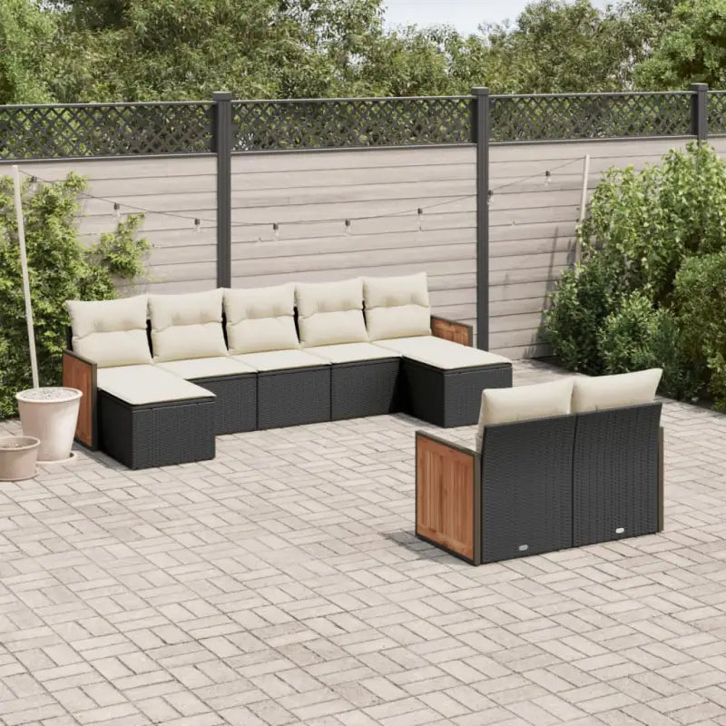 Tuinset met zwart materiaal en gepoedercoat staal voor buitengebruik - Zwart en crème / Zonder tafel - Tuinsets
