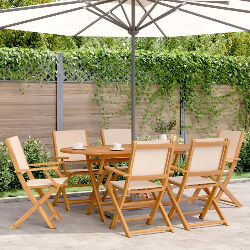 Tuinset van massief acaciahout voor buiten en terras - Beige - Tuinsets