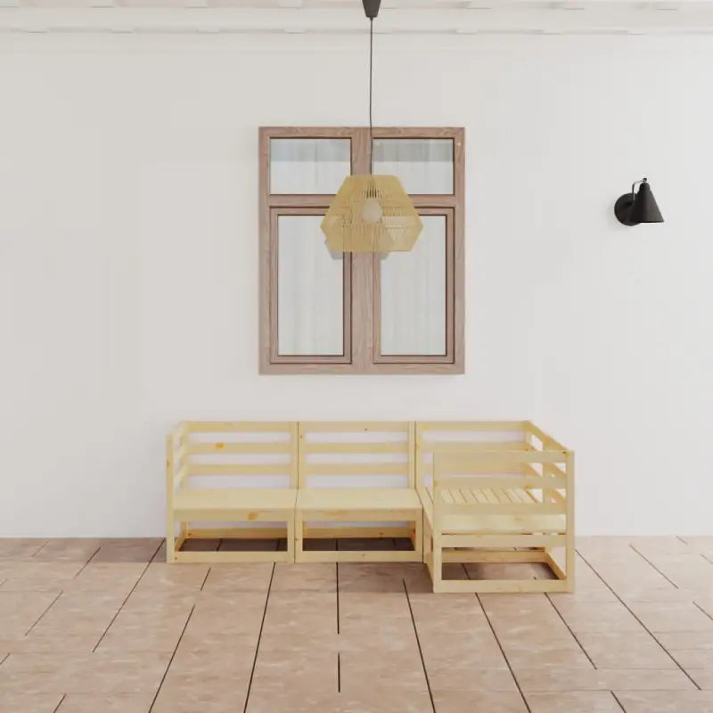 Tuinset van massief grenenhout met comfortabele rug- en zijkussens - Naturel / Nee - Tuinsets