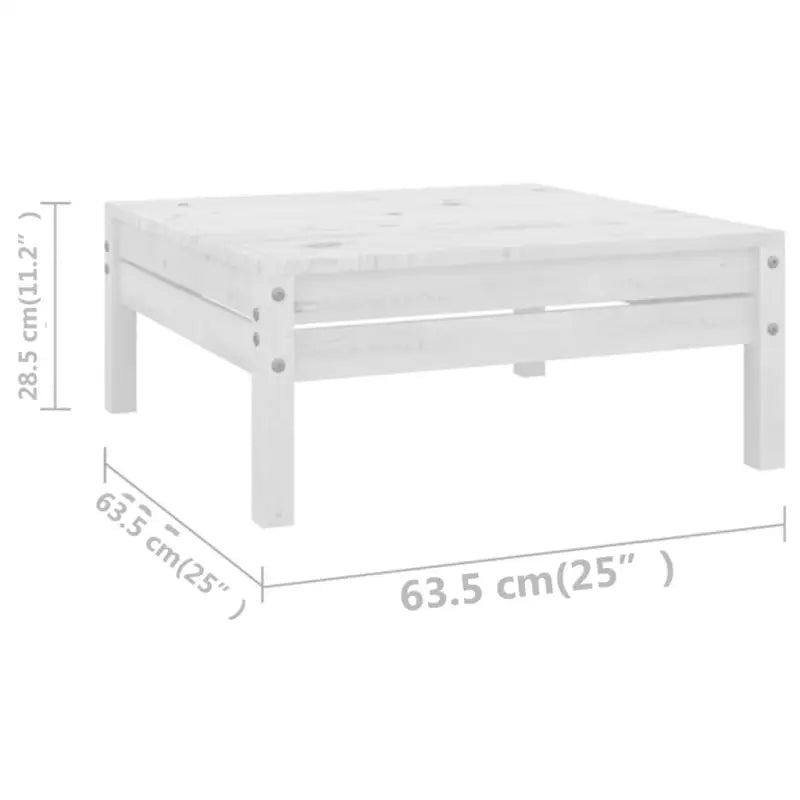 Tuinset van massief grenenhout met tafel en voetenbank voor ontspanning - Tuinsets