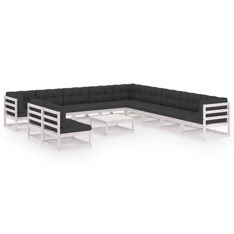 Tuinset van massief grenenhout voor comfortabel buiten genieten - Wit / Ja - Tuinsets