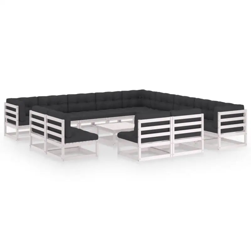 Tuinset van massief grenenhout voor ontspanning en samenzijn - Wit / Ja - Tuinsets