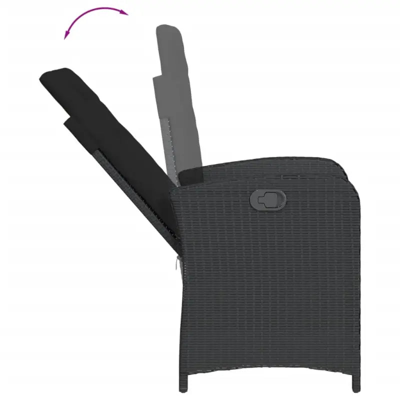 Tuinset van poly rattan in zwart materiaal gemakkelijk schoon en onderhoudsarm - Tuinsets