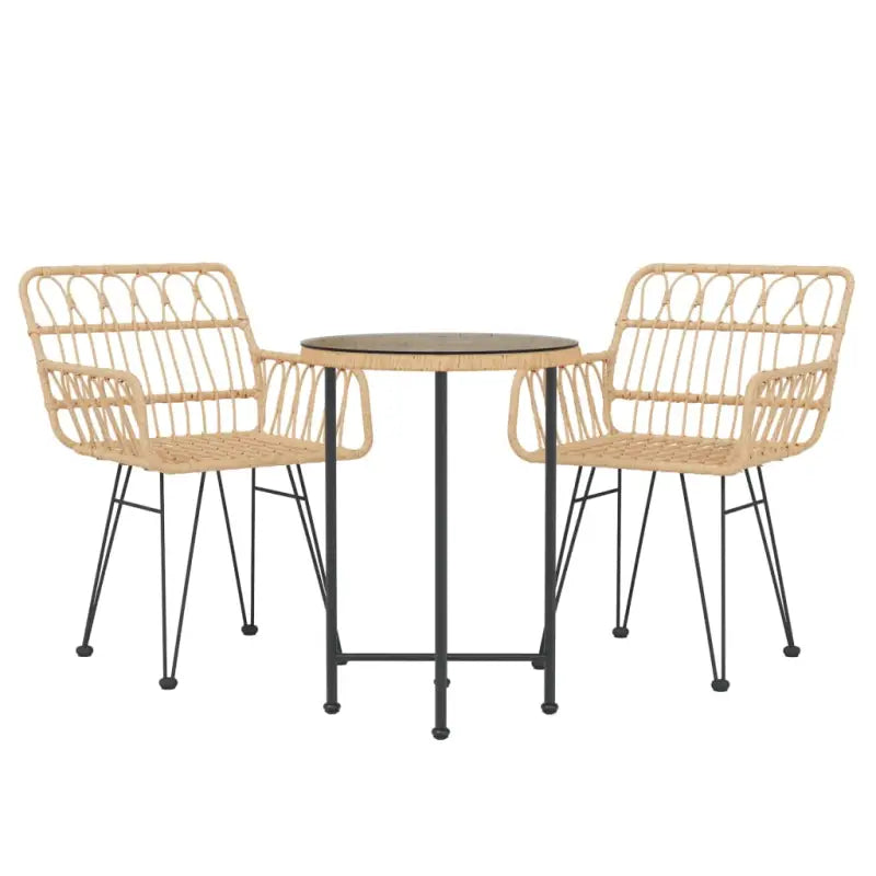 Tuinset van poly rattan met duurzame en eenvoudig schoon te maken afmetingen - Tuinsets