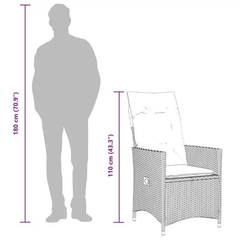 Tuinset van poly rattan met gemakkelijk schoon en gehard glas tafel - Tuinsets